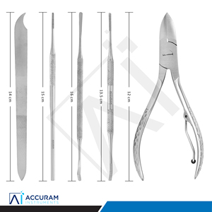 Accuram Professional Set of 5 Toenail Clippers Ingrown Stainless Steel Toenail Tool Kit Pedicure Nail Cutter Podiatry Nail Care - Product Image 6