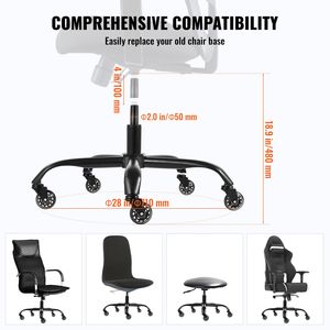 Base Universale per Sedia da Ufficio Resistente, 28 Pollici, Capacità di Carico Statico 2500 Libbre per Scrivanie Computer - Product Image 5