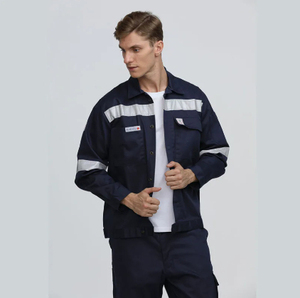 Combinaison de travail haute visibilité en polyester coupe-vent, vêtements de travail haute visibilité, combinaisons durables, uniforme de sécurité - Product Image 2