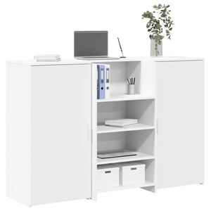 Mostrador de Recepción Grande de Madera Sintética Blanca - Product Image 1