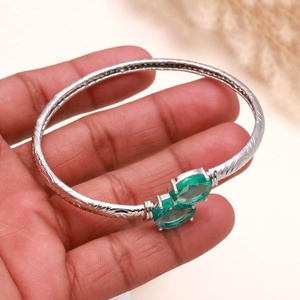 <b>Top</b> Product Emerald Bracelet 925 Silver Plated Adjustable Everyday Jewelry for Women Friendship Couple Bracelet - Product Image 3