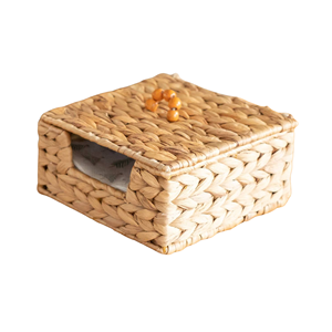 Boîte porte-serviettes tressée en jacinthe d'eau écologique avec couvercle, distributeur de mouchoirs en jacinthe d'eau pour table, en provenance du Vietnam - Product Image 3