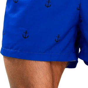 <b>Men</b> Breathable Printed Anchor <b>Pattern</b> Swim <b>Shorts</b> Quick Dry Elastic Waist Drawstring Casual Fit Summer Water Sports Holiday - Product Image 6