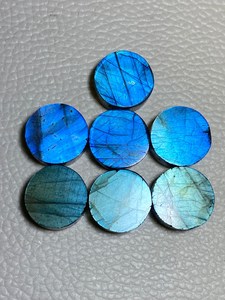 Cabujón Redondo de Labradorita Azul Natural, Piedra Preciosa con Reverso Plano de 5-30 mm, Piedra Suelta Pulida Brillante para Fabricación de Joyas, Kit de Bricolaje - Product Image 3
