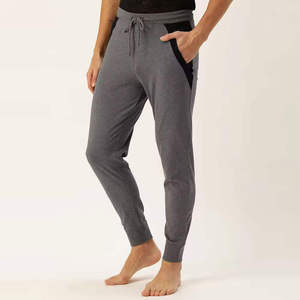 Pantalones Deportivos Grises para Hombre, Cintura Elástica con Cordón, Bolsillos Laterales, Transpirables, Tejidos, Casuales, para Otoño - Product Image 2