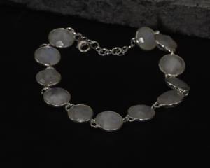 Natural Moonstone <b>Bracelet</b> Handmade Gemstone Beaded <b>Bracelet</b> Adjustable Crystal Jewelry for Women - Product Image 4