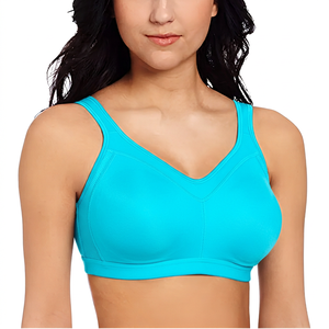 Soutien-gorge de sport noir pour femme avec design en V et bretelles larges pour la gym, le fitness, l'entraînement et la course à pied, toutes tailles - Product Image 5