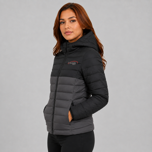 Top Quality <b>Women</b> Puffer Jacket Warm <b>Lightweight</b> Quilted Winter <b>Coat</b> Custom Logo Full Zipper Hooded Casual Outerwear Wholesale - Product Image 2