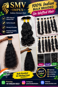 Grand stock de cheveux vierges indiens bruts Remy de grade 12A, 100% naturels, en lots de 100g, en vrac, pour tressage, cuticules alignées, double trame machine, prêts à la permanente - Product Image 3