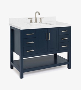 Factory Direct Sarah 42 Inch <b>Bathroom</b> Vanity <b>Cabinet</b> Single Sink <b>Cabinet</b> Only 3 Finish Options Wholesale Vietnam Factory - Product Image 2