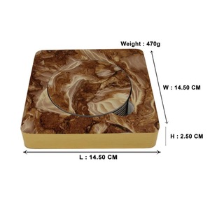 Premium Luxury Marble <b>Coaster</b> Set Natural Stone <b>Drink</b> <b>Coasters</b> With Smooth Gloss Finish Durable Heat Resistant Surface Ideal - Product Image 3