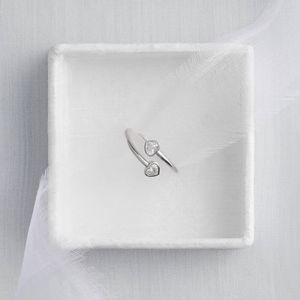 14K Yellow Gold Double Heart Lab Grown Diamond <b>Open</b> <b>Ring</b> - Product Image 5