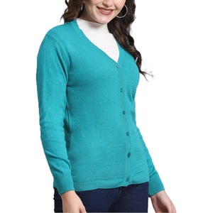 Custom Logo Women's Vintage Style V-neck Knitted Long Sleeve Casual Winter Button <b>Cardigan</b> Sweater From Bangladesh - Product Image 6
