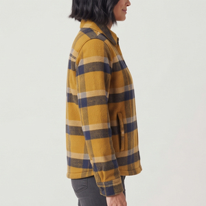 Women's Plaid Fleece <b>Jacket</b> Mandarin Collar Full Sleeve Winter <b>Flannel</b> Coat With Button Closure <b>Flannel</b> <b>Jacket</b> Women - Product Image 3