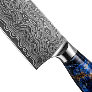 Couteau de chef en acier Damas fait main, couteau de cuisine professionnel avec manche ergonomique en résine, lame de coupe tranchante - Product Image 6