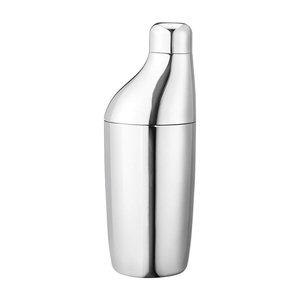 Ergonomic Silver Cocktail Shaker Featuring A Unique Curved Silhouette Stylish <b>Bar</b> <b>Tool</b> Built For Comfortable And Easy Mixing - Product Image 2