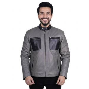 OEM Custom Manufacturer Men Genuine Leather <b>Jacket</b> for Men Classic Biker Outerwear <b>Slim</b> <b>Fit</b> Design Coated <b>jacket</b> for men - Product Image 6
