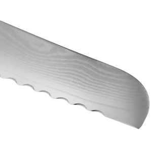 Couteau à pain de 9 pouces, lame dentelée en acier inoxydable, manche en bois blond, trancheuse de cuisine professionnelle pour couper le pain, les gâteaux et les pâtisseries - Product Image 2