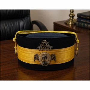 Ensemble de regalia maçonniques à 90 degrés : tablier brodé, collier, chapeau - Product Image 3