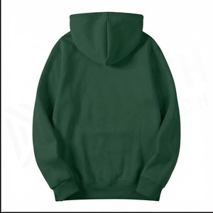 Sweat-shirt à capuche vert foncé pour homme, coupe classique, décontracté, tricoté, couleur unie, manches longues - Product Image 1