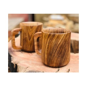 Solid Wood Coffee Mug Handmade Natural Wooden Cup Rustic Design Eco Friendly Drinking Mug for Tea Coffee Milk - Product Image 3