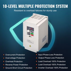 Inverter a Frequenza Variabile AC 220V 4KW, Convertitore CNC VFD 5.5HP, Ingresso Monofase e Trifase - Product Image 4