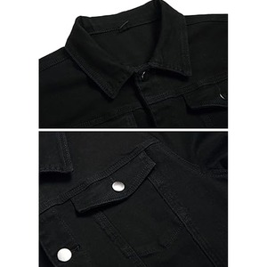 <b>Customize</b> <b>Denim</b> <b>Jacket</b> for Men-Vintage Style Breathable 100% Cotton Short Length Single Button Closure - Product Image 4