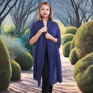 Women's New Fashion Winter <b>Scarf</b> Shawl Stylish 100% Cashmere Hand Knit Solid Color Comfortable Soft Warm - Product Image 2