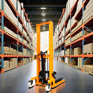 Mini carretilla elevadora <span class=keywords><strong>Manual</strong></span> AWD neumáticos sólidos/Neumáticos 1070mm Longitud de la horquilla 500KG capacidad apilador de paletas portátil para uso en interiores/exteriores - Product Image 2