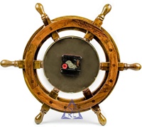 Style Antique Vintage Roue Horloge Fabriquée À La Main En Bois Bambou Conception Quartz Analogique Décoration Murale Salon Marine Décoration Murale Salon