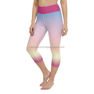 Nuevos pantalones de Yoga transpirables de cintura alta para mujer, mallas deportivas estampadas ajustadas de cintura media, ropa activa de entrenamiento para gimnasio de punto - Product Image 4