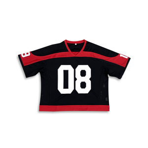 Factory Custom Man Cropped Oversized Vintage Sports Retro American Boxy Mesh T-Shirt Football Jersey for Mens Street Wears - Product Image 2