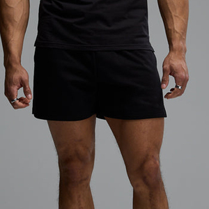 Shorts en coton uni pour homme, taille mi-haute, décontractés, respirants, avec cordon de serrage - Product Image 3