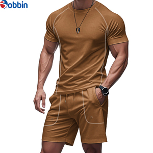 Outdoor Sportswear Comfortable Men's Plus Size T-Shirt <b>Sets</b> Solid TShirt Jogger <b>Set</b> High Street Summer Breathable Customized - Product Image 3