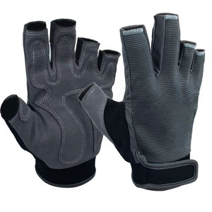 Professional Sailing <b>Gloves</b> with Reinforced Palm Grip, Breathable Quick-Dry Fabric Adjustable Wrist Strap Half Finger Design - Product Image 4