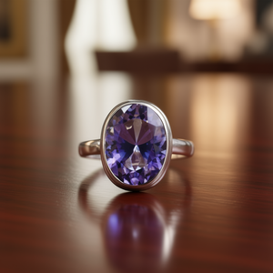 Bague en topaze mystique et moissanite, 4,1 grammes, accessoire élégant et luxueux - Product Image 3