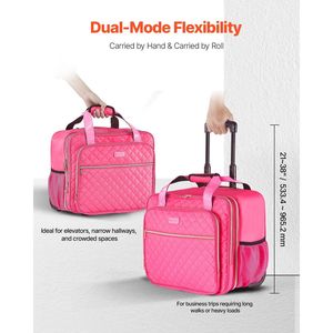 17.3 Inch Laptop Rolling Briefcase Wheeled Roller <b>Computer</b> Tote Bag with 2 Fixed Wheels That Telescoping Business Bags & <b>Cases</b> - Product Image 5