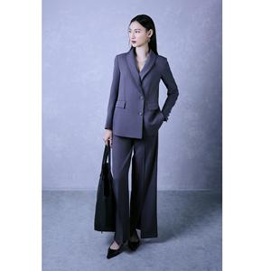 Pantalon large en sergé (mélange polyester + élasthanne) – Tissu peigné anti-plis élégant avec fente avant – Modèle KQ20 – Fabriqué au Vietnam - Product Image 3