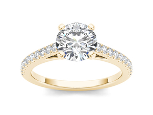 Anillo Solitario Clásico de Diamante Cultivado en Laboratorio de 1 Quilate, Oro Sólido de 14K, Corte Brillante Redondo VS VVS EF, para Uso Diario, Boda, Estilo Moderno - Product Image 1