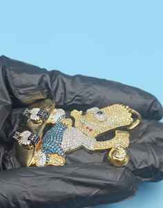 Colgante de Plata 925 con Moissanita y Diseño 3D de Dibujos Animados, Estilo Hip Hop, para Fiestas y Eventos, Colgante de Rapper con Incrustaciones de Diamantes - Product Image 5