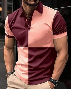 เสื้อโปโลผู้ชาย OEM สกรีนโลโก้ตามสั่ง รุ่น 2027 ลำลอง คอปก สีตัดต่อ ทรงเข้ารูป สำหรับฤดูร้อน เสื้อกอล์ฟ ผ้าคอตตอน/โพลีเอสเตอร์ผสม 220 GSM - Product Image 1