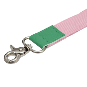 Alpha Kappa Alpha AKA Pink & Green Canvas Lanyard with 1908 Embroidery Badge Clip ID Card <b>Holder</b> Neck Strap Sorority Accessory - Product Image 3