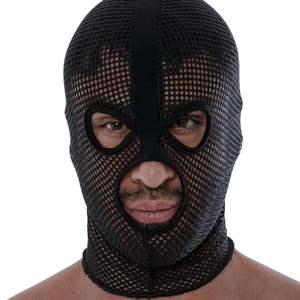 Masque intégral en maille noire, style fetish, pour clubbing, design sexy en maille - Product Image 2