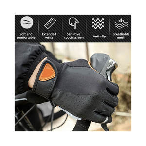 Gants de moto à doigts entiers pour le cyclisme, les sports de plein air, le motocross, la conduite et les courses de moto, antidérapants, respirants et légers, motif géométrique - Product Image 4
