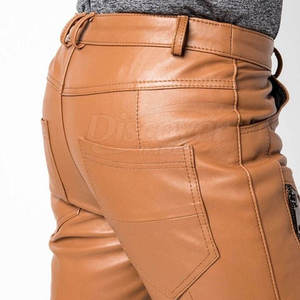 Pantalones de invierno cálidos para hombre, pantalones de cuero cómodos para hombre, pantalones de cuero de alta calidad para hombre en venta en línea - Product Image 4