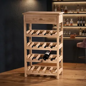 Estante para Vino de Madera Maciza, Organizador de Almacenamiento Independiente para 16 Botellas, Mueble Moderno para el Hogar - Product Image 5