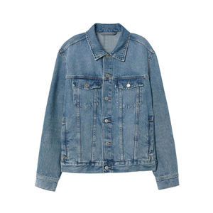 Premium Quality Denim Jacket Vintage Washed Thick Cargo Casual Vintage Denim Fabrics Custom - Product Image 4