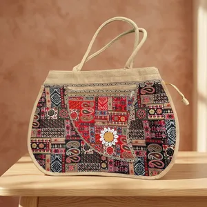 Sac fourre-tout en jute haut de gamme, réutilisable, pour courses, avec impression personnalisée pour emballage de détail et promotion de marque – Vente chaude - Product Image 3