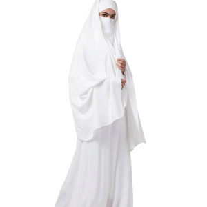Robe longue ample en coton blanc sans manches, couleur unie, pour toutes les saisons, tenue de prière pour femmes - Product Image 4