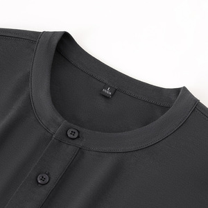 T-shirt à manches longues mi-boutonné, broderie personnalisée avec logo, prix usine Chine Bangladesh, automne et hiver - Product Image 5